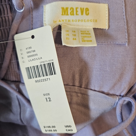 The Ophelia Sleeveless Linen Slim Mini Dress by Maeve in Lilac Purple, Size 12 - Picture 13 of 15